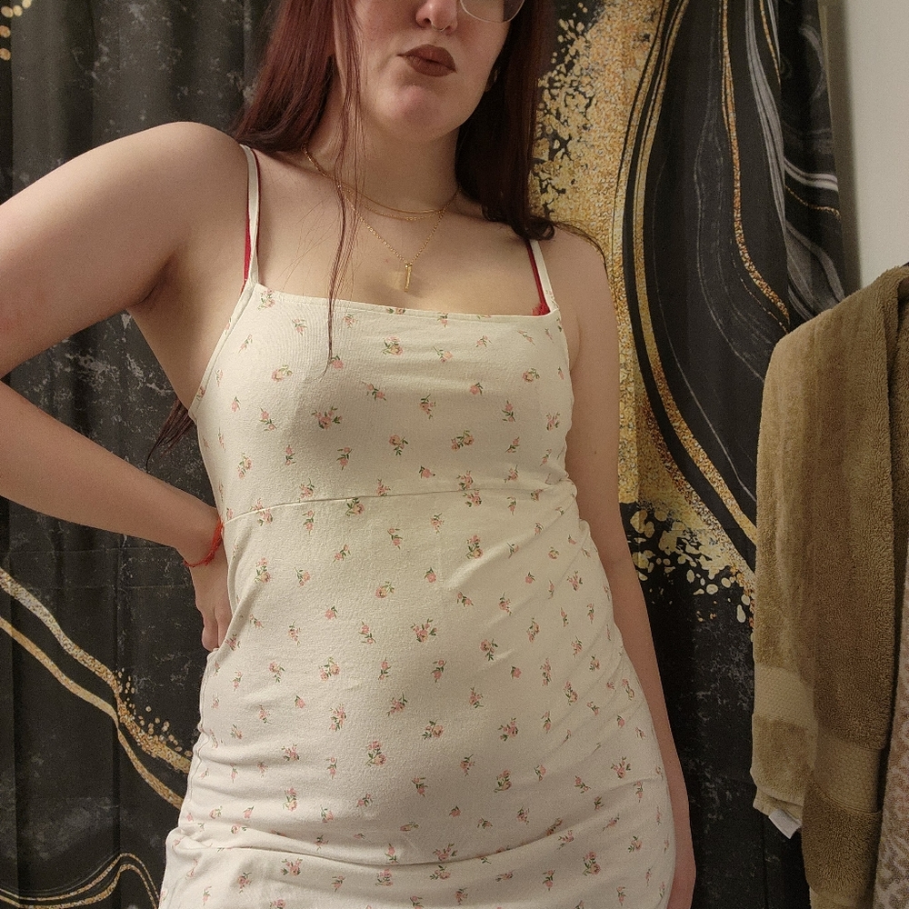 H&M Dress - Medium - White Pink Floral - Sleeveless - NWOT